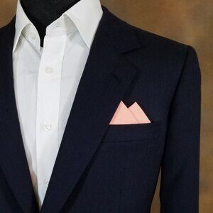 New - Peach Cotton Pre-Folded Pocket Square Handkerchief Insert